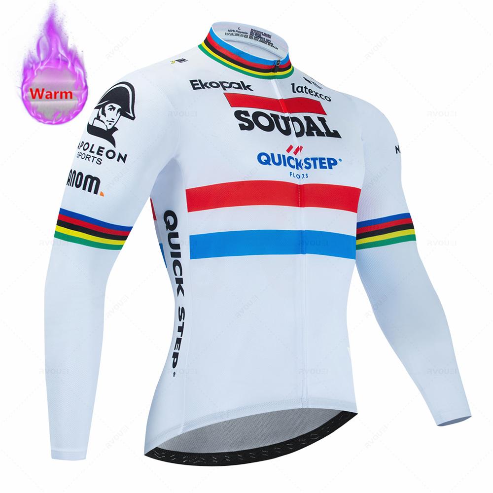 

Soudal Quick Step 2026 Зимняя Велосипедная Майка Термо Флис Велосипедная Одежда MTB Bicicleta Комплект Ropa Ciclismo Триатлон Велосипедный Костюм S