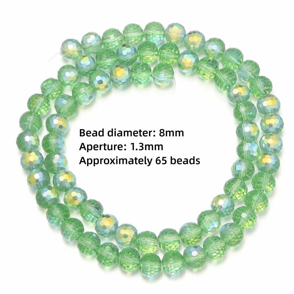 6/8/10mm Sizes Faceted Glass Beads Pink Blue Crystal Earth Beads  for Jewelry Making