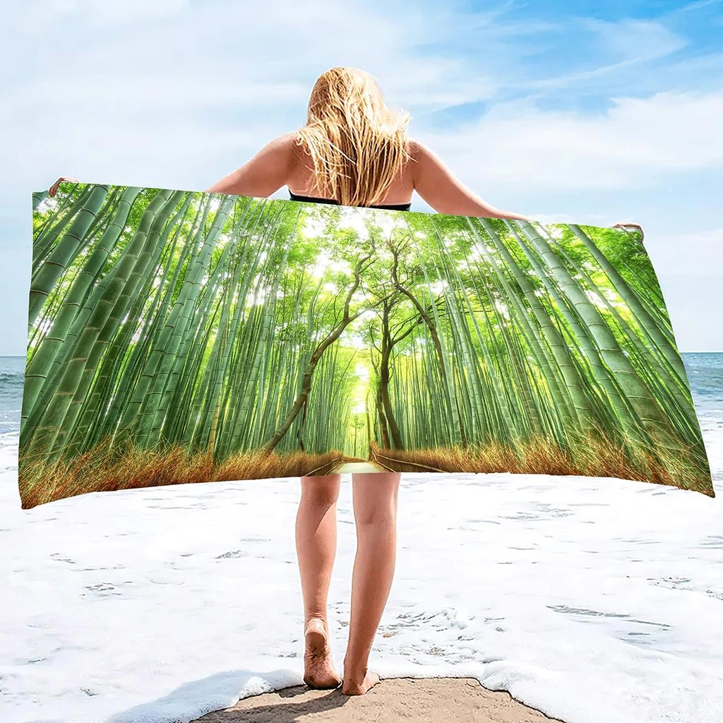 Bamboo Beach Towel Microfiber Bath Towel Quick Dry Sand Free Towels For Vacation Outdoor Swimming Pool Beach Yoga Travel Sport