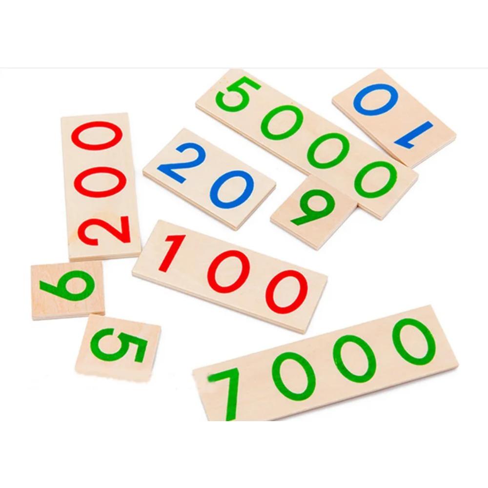 Drewniane Montessori dla dzieci Numery 1-9000 Karta edukacyjna Matematyka Pomoce dydaktyczne Przedszkolaki Wczesna edukacja Zabawki edukacyjne