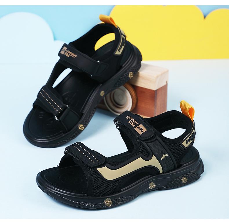 Summer 2026 Boys' Non-Slip Velcro Beach Sandals - Soft Sole, Lightweight for Kids