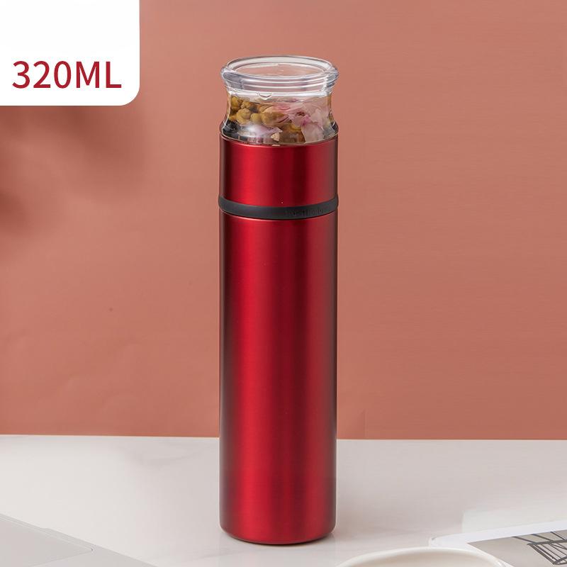 

Women s 316 Stainless Steel Bubble Tea Mug with Tea Separation Portable and Durable Cup for Travel 320ml красный
