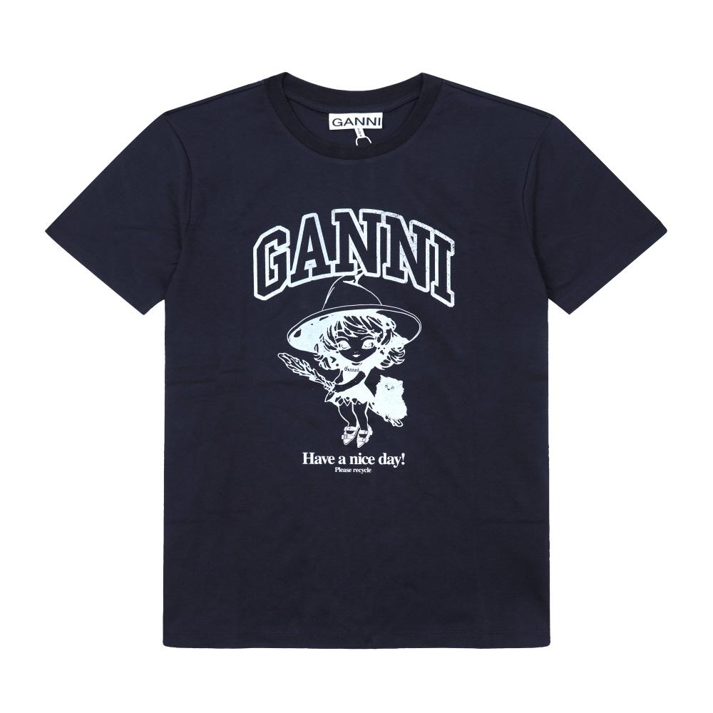 

Ganni Women S T ShirT wiTch Logo prinT T4138 252 T4138 252 (L)