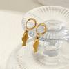 1 Pair Stylish Ocean Jewelry Earrings 18K Gold Plated Stainless Steel Fish Animal 3D Hoop Earrings For Women Gift 3.5cm x 1.4cm
