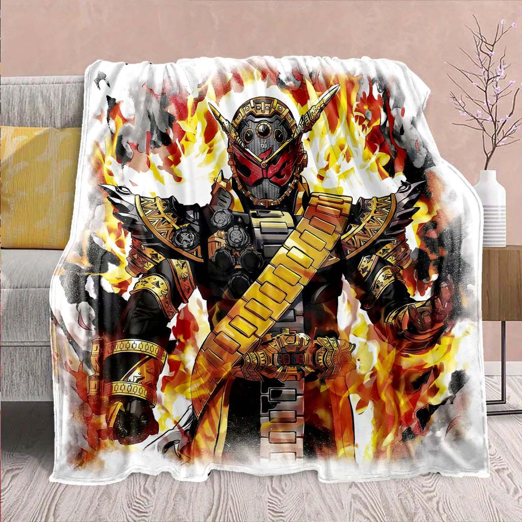 Kamen Rider Anime Flannel Blanket – Soft, Warm, Perfect for Sofas, Bedding, Camping, Travel, Office, and Home Decor – QJY