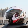Unisex Motorcycle Helmet with Dual Lens Half Helmet Warm Three-Quarter Motorcycle Racing Style Scooter Helmet for All Seasons