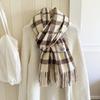 Scarf women's autumn and winter atmosphere grid Korean versatile winter explosion new scarf thickened tassel to keep warm