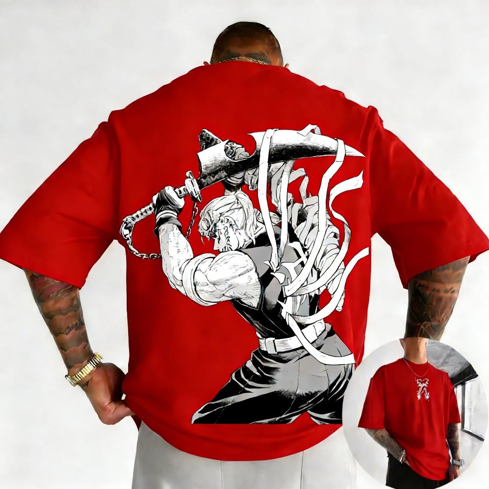 T-shirt Stampata Uomo Demon Slayer Anime Tianyuan Stagione Primavera Estate Stile Y2K Streetwear Uomo e Donna