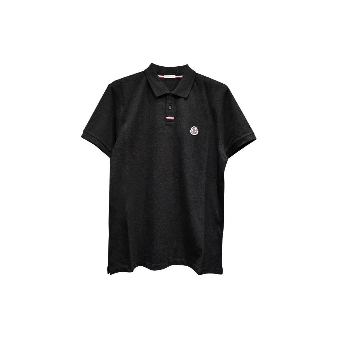 Moncler Monochrome Kraag Korte Mouw Recht Poloshirt Heren Poloshirts 8A00029-899UR-999 S