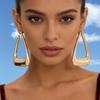 Vintage Punk Geometric Light Luxury Plain Ring Big Triangle Open Earrings