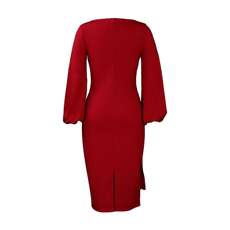 Sheath Business Women's Clothing Ol Temperament Size Dress Plus Solid Color