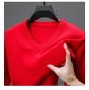 Men's V-Neck Argyle Sweater – Thick, Warm Knit Ideal for Autumn and Winter