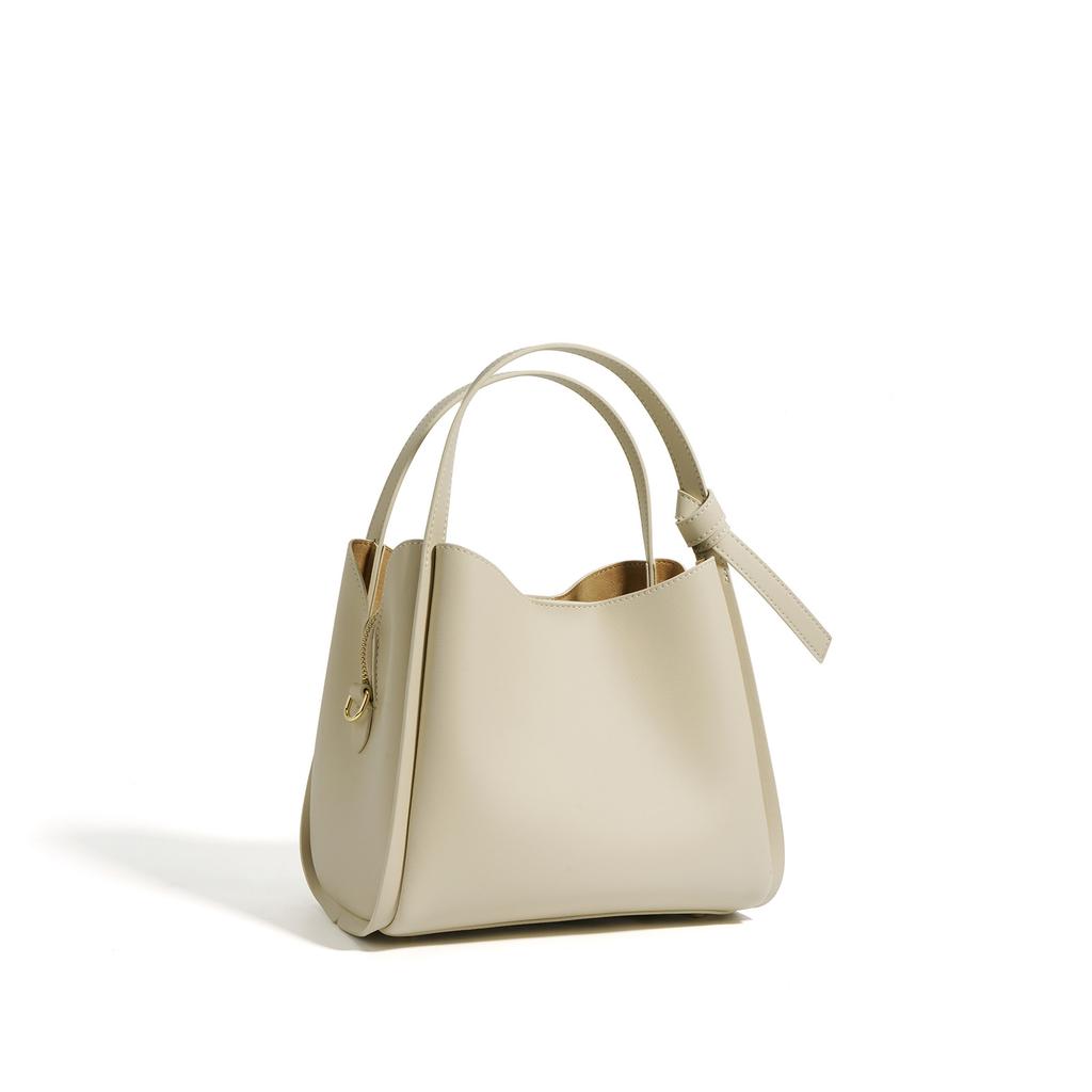 Early Spring Commuting Basket: Simple and Fashionable, Versatile Leather Single-shoulder Crossbody Handbag, Soft Leather