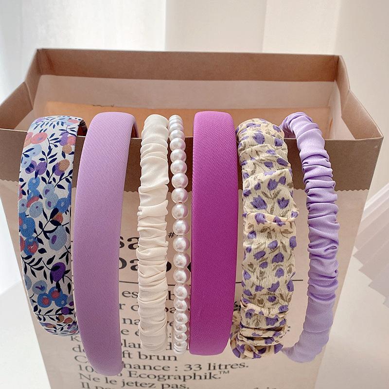 7Pcs New Summer French Style Face Wash Hair Clip Headband for Women's Outings, Hair Compression Headband,Hair Tie