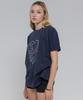 Lomaentinueo Vintage Heart Graphic Oversized T-Shirt (Navy)