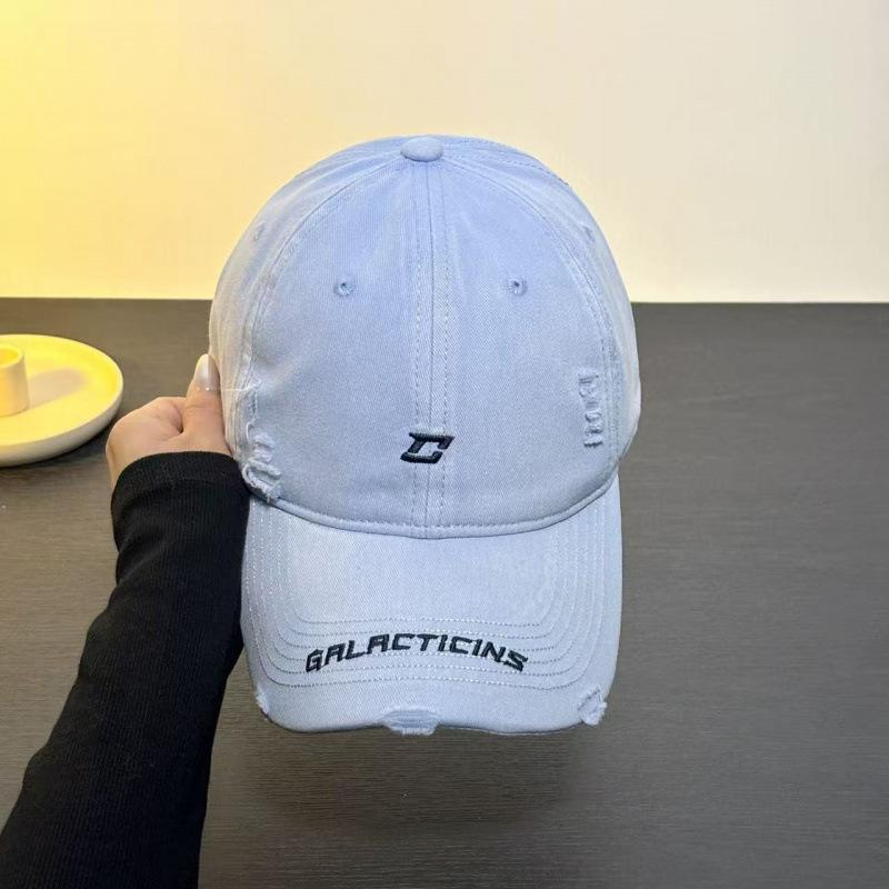 Spring And Summer Edging Ripped Embroidery Letters Baseball Cap Female Simple Fashion Versatile Hat Cap Male