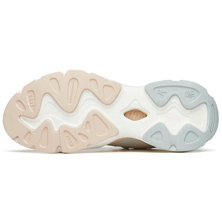 Anta Millennium Cushioning Slip Resistant Abrasion Resistant Low top Sports Casual Shoes Women's White Gray Brown 122228890-1