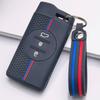 Anti Slip Car Key Protector for Chery Tiggo 2 Tiggo 3X Tiggo 4 Tiggo 5X Tiggo 7 with Keychain Honeycomb Texture Racing Stripe Car Remote Key Sleeve
