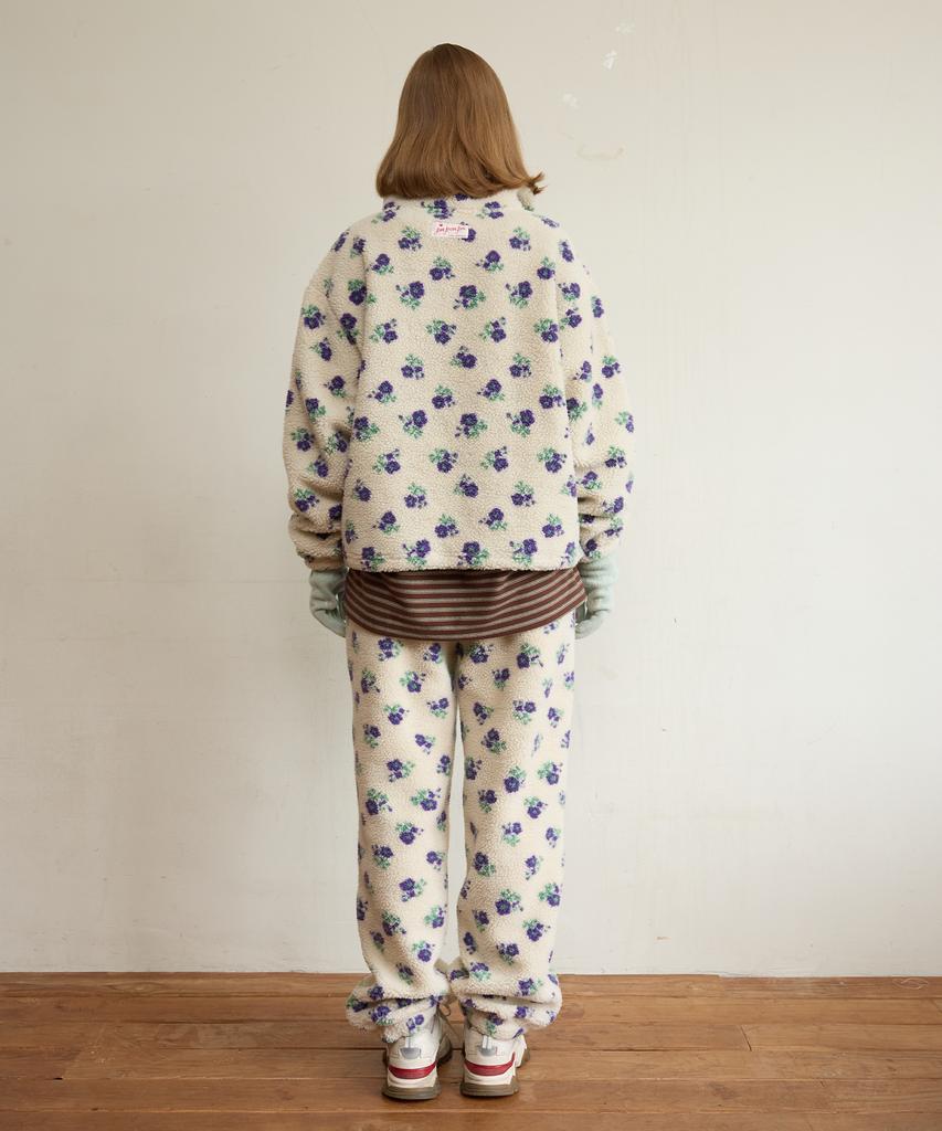 FUNFROMFUN Fleece Banding Jogger Pants, Floral