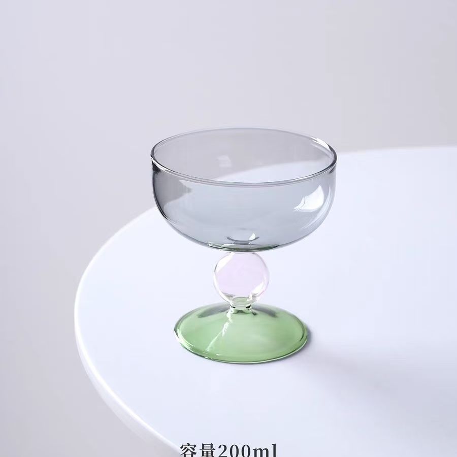 Colorful Glass Bowls Icecream Glass Bowls Creative Kitchen Salad Soup Container Tableware Soup Fruit Bowls Dining Utensils Gifts
