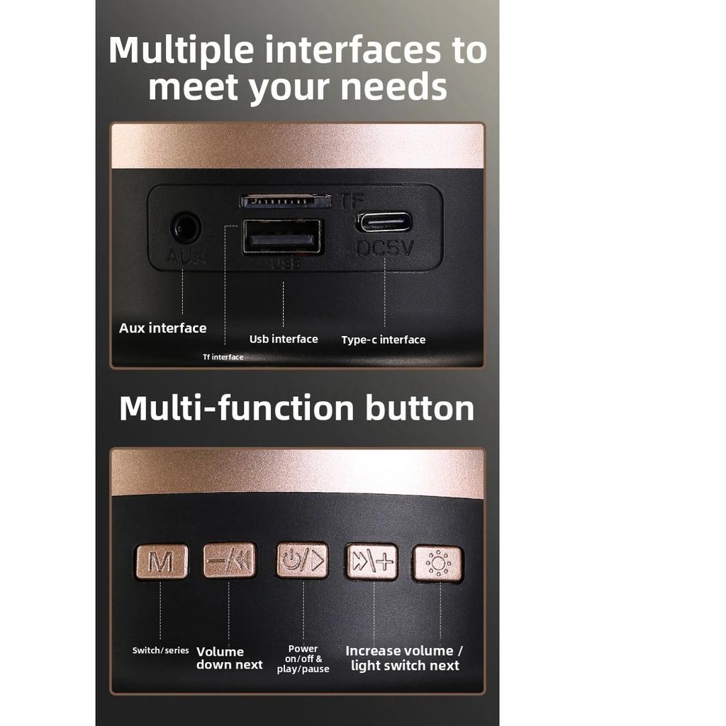 Transparent Bluetooth Speaker, Harman Crystal Style Subwoofer, RGB Atmosphere Lamp, Wireless Stereo Audio for Home