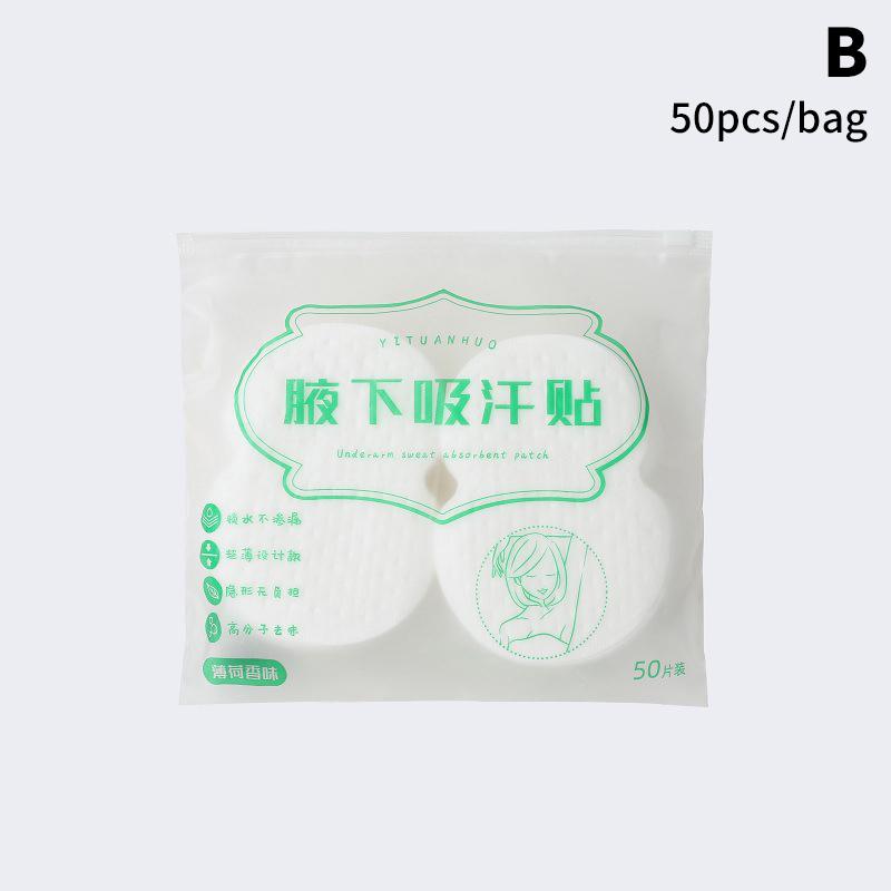 50Pcs Underarm Sweat Absorbing Stick Pads Armpit Liner Anti-Odor Breathable Invisible Adhesive Mint Clothes Deodorant Summer