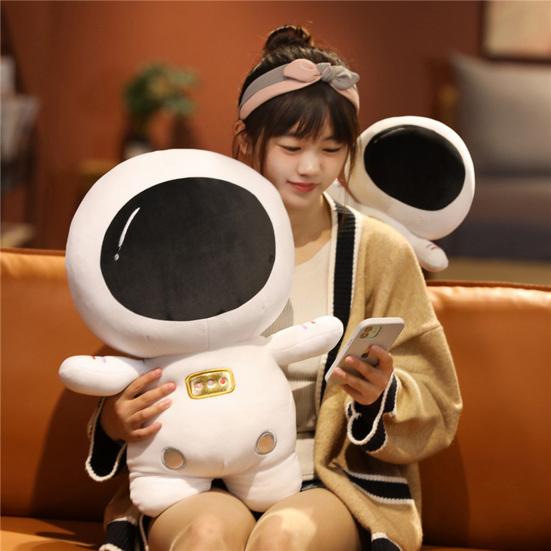 Plush Toy Ultra Soft Full Filling Birthday Gift Cute Cartoon Space Astronaut Stuffed Doll Throw Pillow for Boy