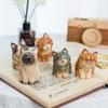 Vintage Wooden Cat Sculpture Craft Desk Ornament For House Decor And Gift Giving