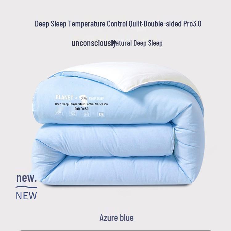 Deep Sleep Pro Temperature-Control Knitted Quilt: All-Season Warmth, Machine Washable for Spring, Autumn, and Winter.