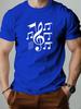 Unisexs Tee Treble Clef And Musical Note Line Pattern Print Cotton Short Sleeve Male Casual Streetwear Outdoor Daily Basic Top