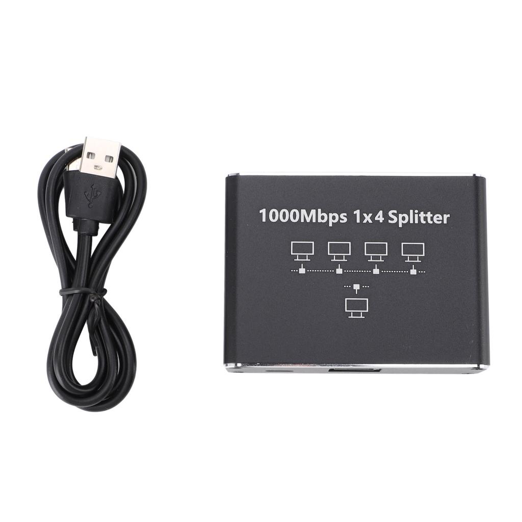 RJ45 Connector Splitter with USB Power Cable 1000Mbps High Speed Gigabit Ethernet Splitter for Computer TV Game Console