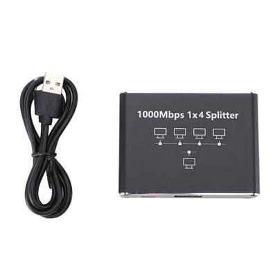 RJ45-Steckerteiler mit USB-Stromkabel 1000 Mbit/s Highspeed Gigabit Ethernet-Splitter für Computer, TV, Spielekonsole