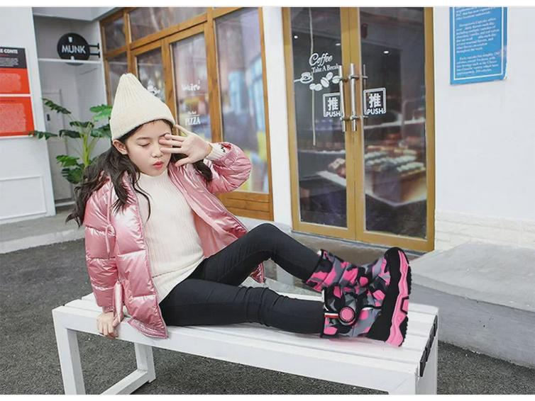 2024 Waterproof Winter Snow Boots for Kids: Boys' & Girls' Cotton Lined Footwear