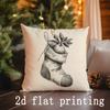 Home Decor Festive Scenes: Christmas-themed Pillow Covers Pattern Cushion Cover Suitable for Sofa Bedroom Car Pillow Cover