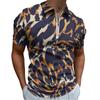 Nautical Print Short Sleeve Polo Shirt, Casual Summer Style for Men