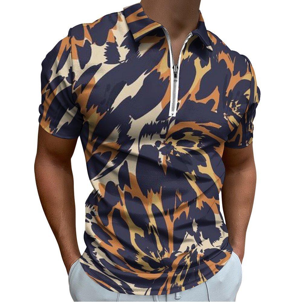 Nautical Print Short Sleeve Polo Shirt, Casual Summer Style for Men