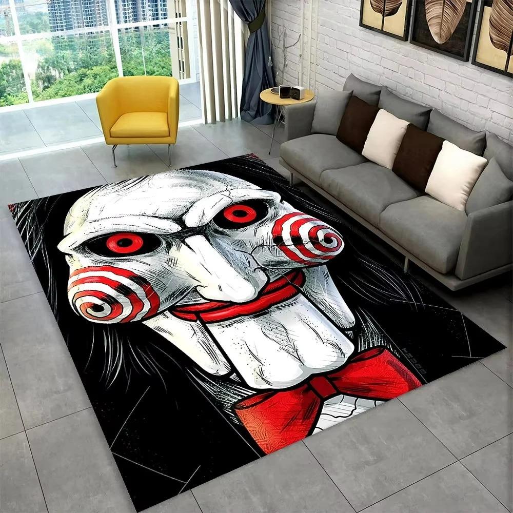 Horror Movie Chucky Print Carpet Creepy Halloween Rug for Living Room Bedroom Game Room Man Cave Decor Fan Gift Floor Mat