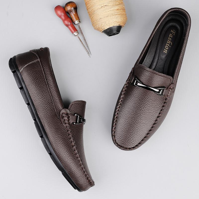 Fashion All-match Driving Moccasins Business Loafers Elegantes Men Dress Shoes Fashion Men Leather Shoes Handmade Man Slip On Footwear
