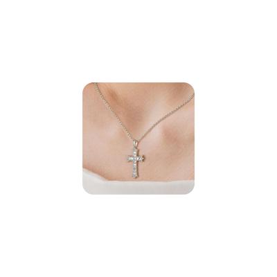 Surgical Stainless For Nacklace for Comes with Gift Box [Tasiso] Women's Necklace, Steel, Zirconia, Silver, Hypoallergenic, Popular, Pendant, Cross,
