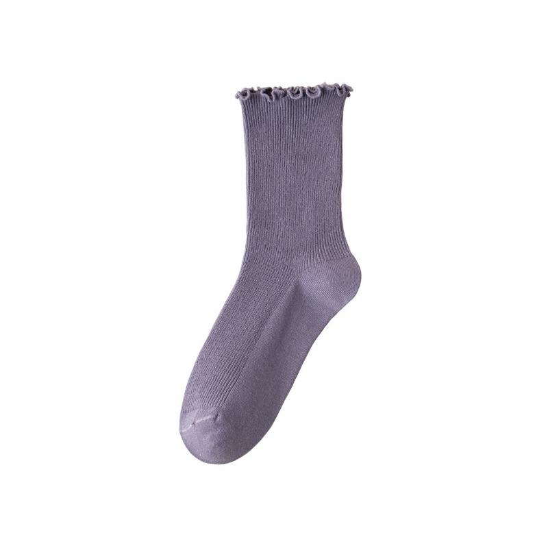 Female Spring and Autumn Pure Cotton Fungus Lace In The Tube Pile Socks