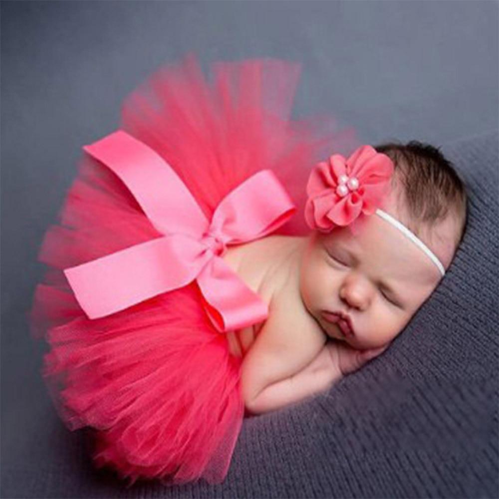 Säuglingsanzug Stirnband Set Kleidung Baby Mädchen Sommerkleid Niedliche Prinzessin Neugeborenen Outfit Kostüm Fotografie Requisiten Zubehör