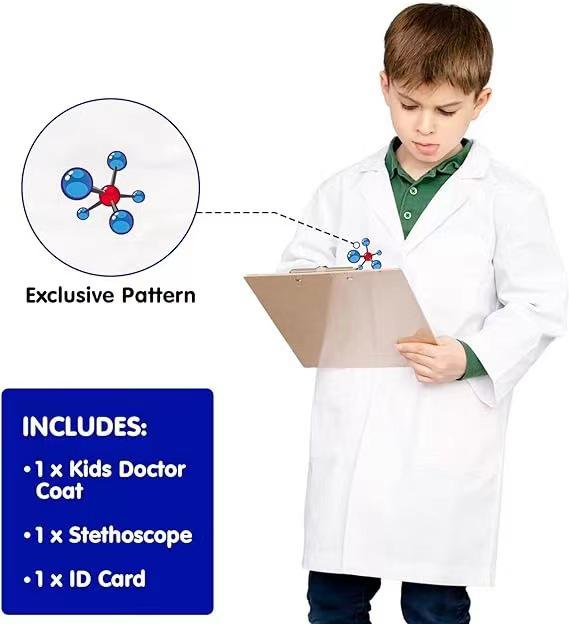 Детский лабораторный халат доктора и костюм для ролевых игр 120