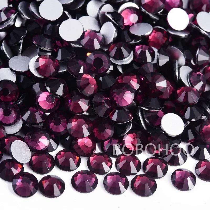 BOBOHOO Wholesale High Quality SS3-SS30 Glass Crystal Rhinestones Non Hotfix Strass Flatback Diamond Nail Art DIY Decorations