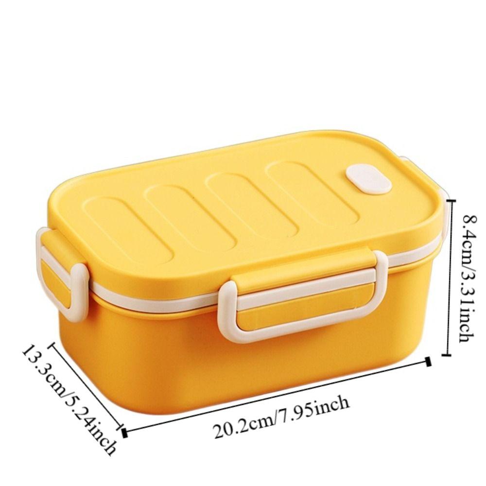 Two-Compartment Double-Layer Lunch Box Microwavable Food Storage Containers  School