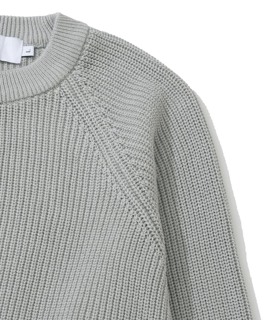 KNITTED [Nitied X Fashion Planet] Cotton Waffle Round Knit Grey