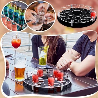 Glass Holder, Wine Serving Tray, 25 Holes Acrylic Beer Cup Display Stand, Organizer