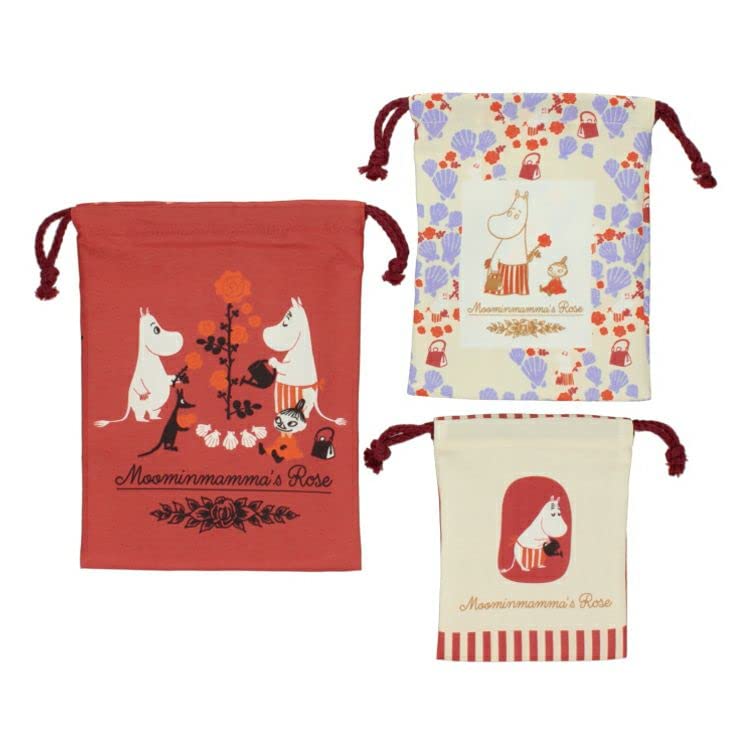 

Marimo Craft Moomin Rose Мешочек на шнурке 18 см Ш x 23 см 15 см Ш x 19 см 12 см Ш x 15 см Сумка из 3 предметов Мамы, Розовый, L H, M H, S H, MOM-451 розовый