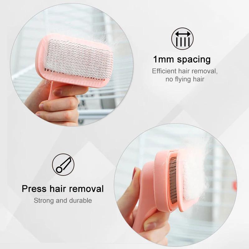 Dog Brush Self Cleaning Slicker Brush For Dogs Cats with Massage Particles Removes Loose Hair Pet Dog Grooming Dematting Brush