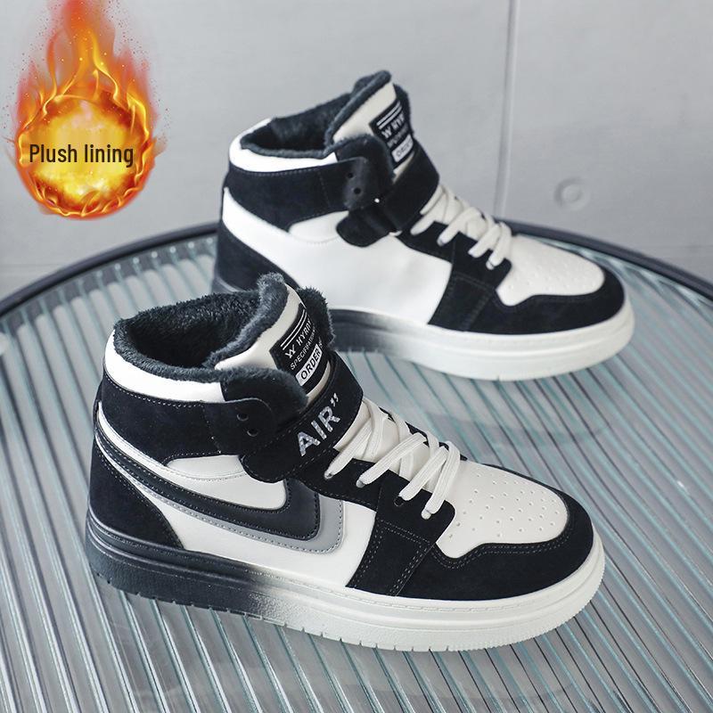 Kids' Winter 2025 High-Top Fleece-Lined Sports Shoes for Boys & Girls