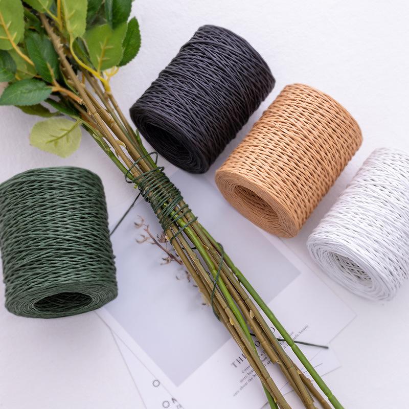 2.0mm Floral Bind Wire Wrap Twine Handmade Iron Wire Paper Rattan for Flower Bouquets Gift Shape (Length: 210M)